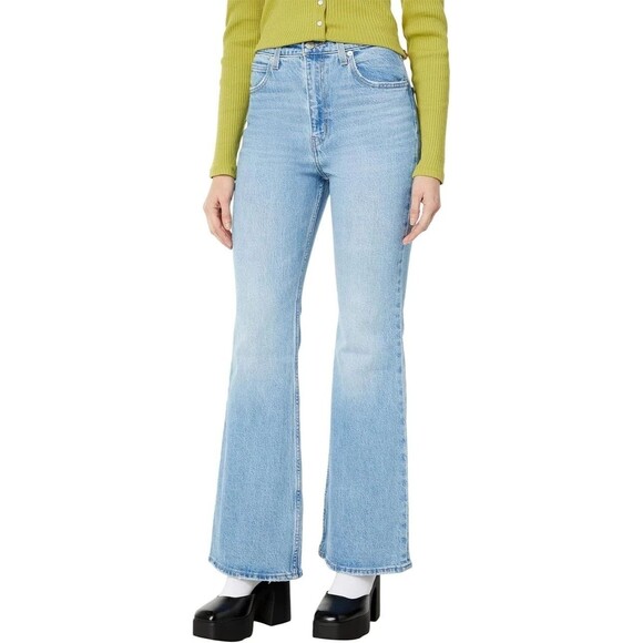 Levis Womens 70s High Flare Jeans Light Blue Size 29x32 NEW - Picture 2 of 11